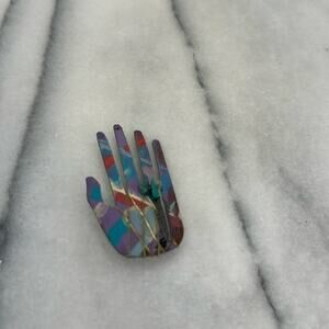Vintage Handmade handprint brooch